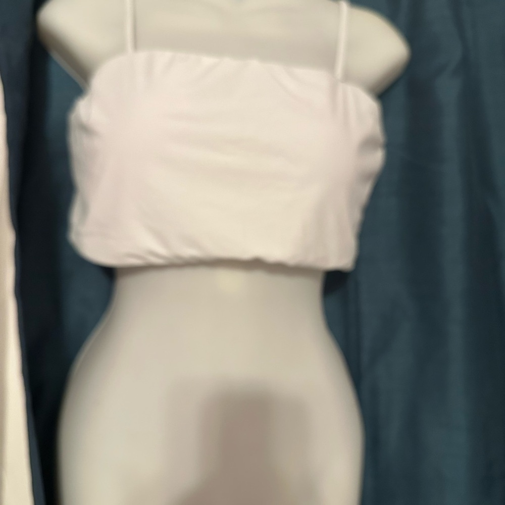 Yakum White Women's Swim Crop Top